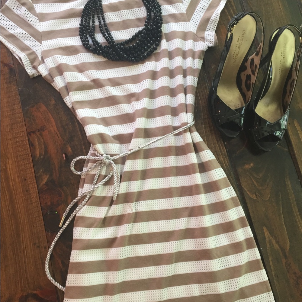 Cute cream and white striped dress